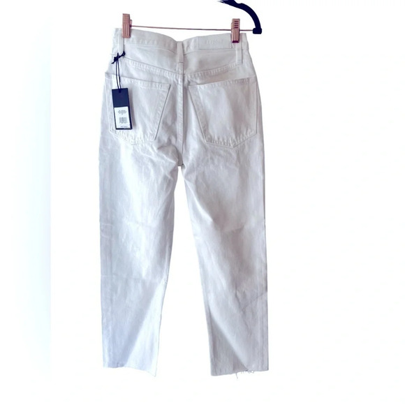 Re/done new with tags size 23 white destroyed 70’s stove pipe cropped jeans - Picture 7 of 14